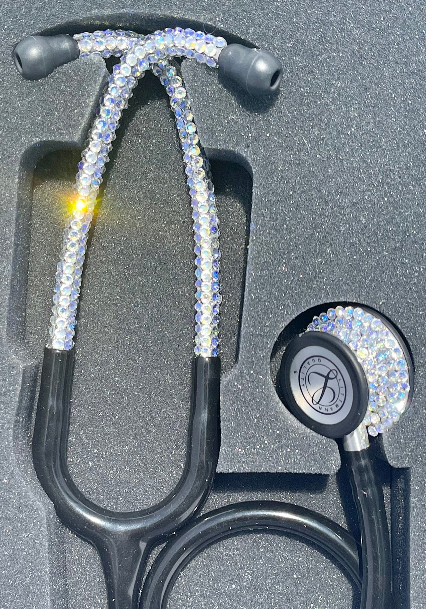 Blue Ghost Pearl | Bling Stethoscope | Iridescent Rhinestones | Littmann | Stethoscope Case | Bedazzle | Handmade Gift