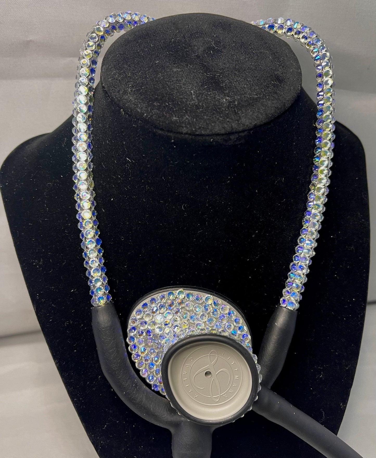Blue Ghost Pearl | Bling Stethoscope | Iridescent Rhinestones | Littmann | Stethoscope Case | Bedazzle | Handmade Gift
