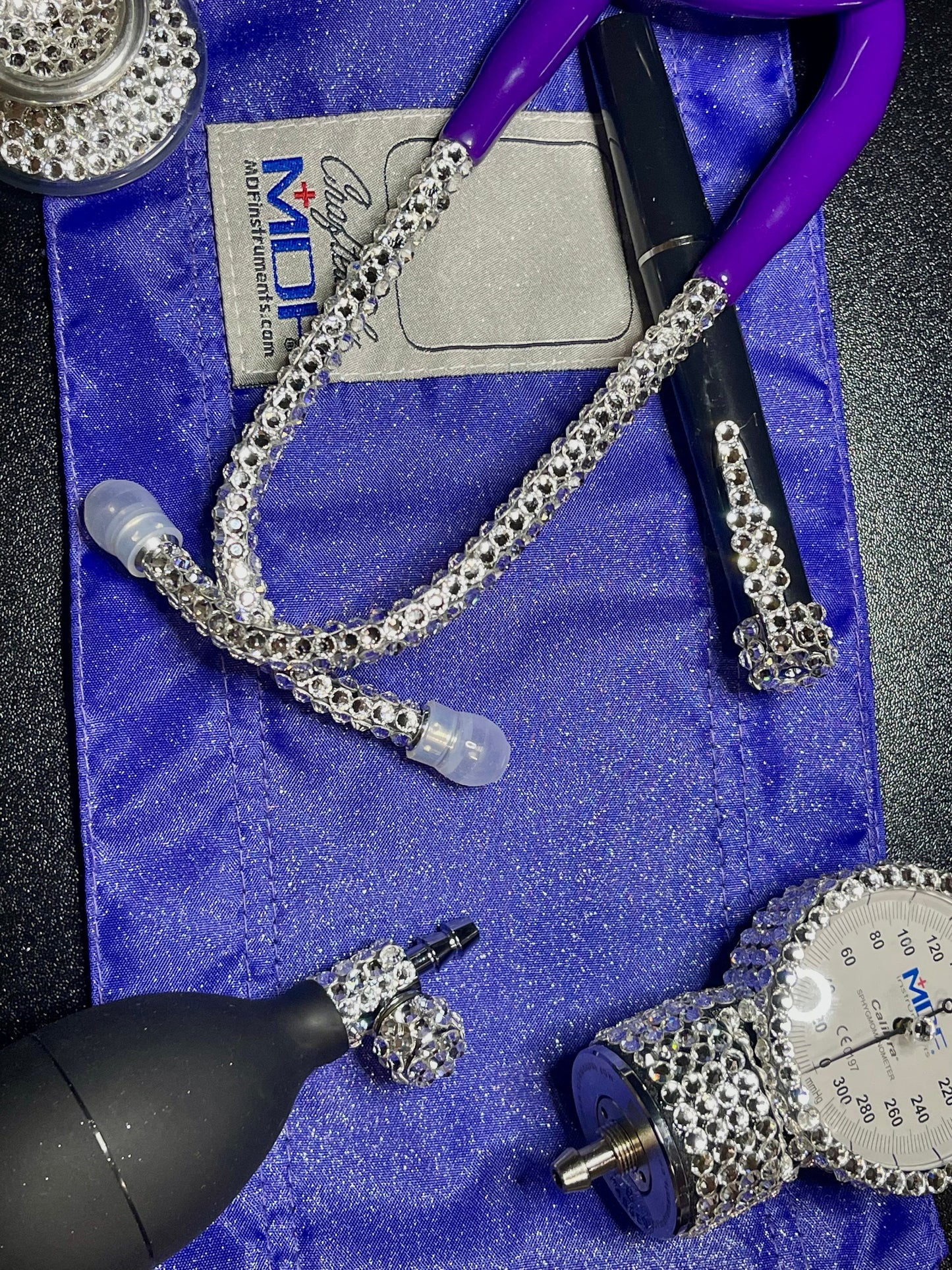 Bling Medical Gift Set: Crystal Stethoscope & Glitter BP Cuff