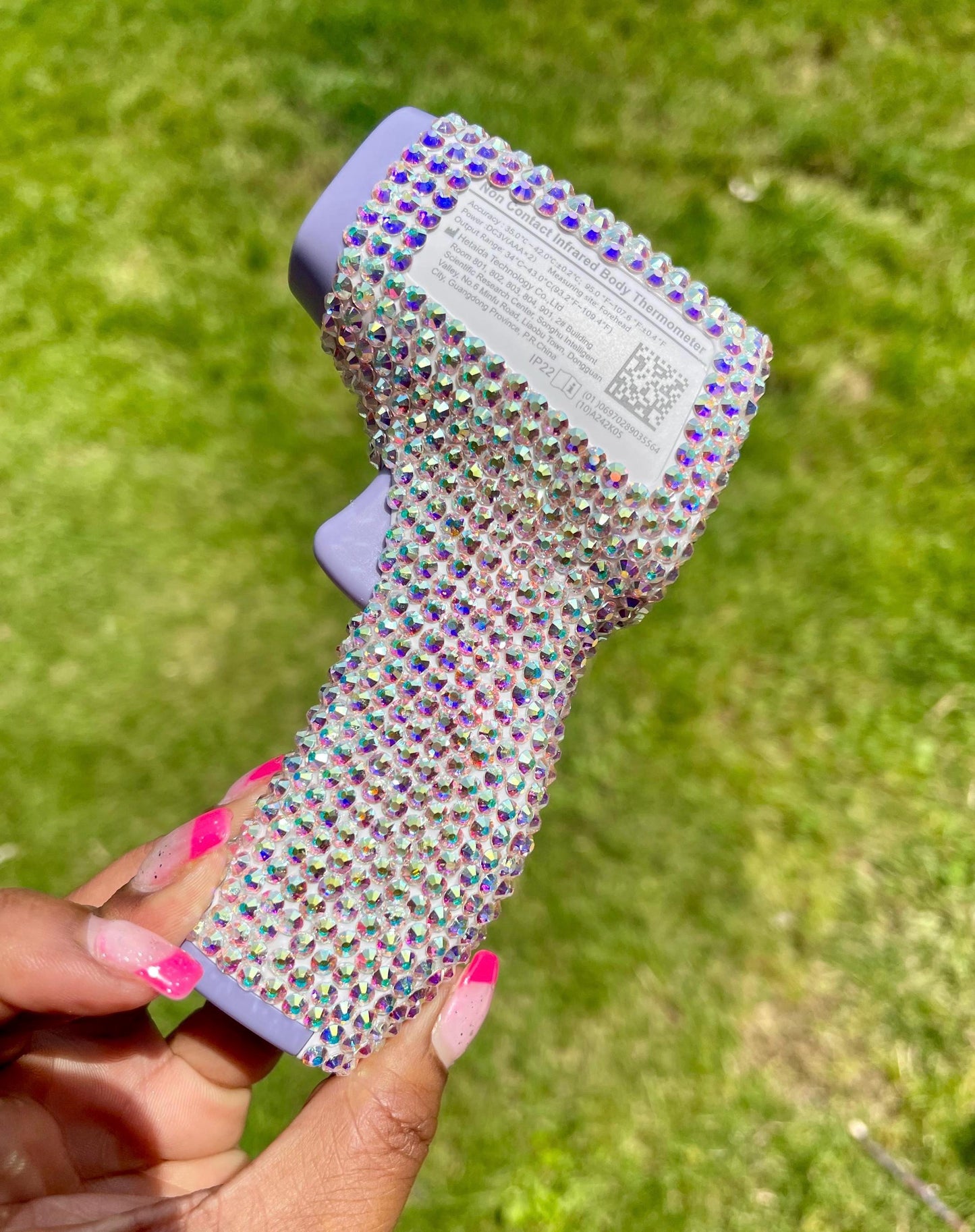 Bling Thermometer, Sparkling Crystal AB Design, Non-Contact Infrared for Home & Medical Professionals Gift