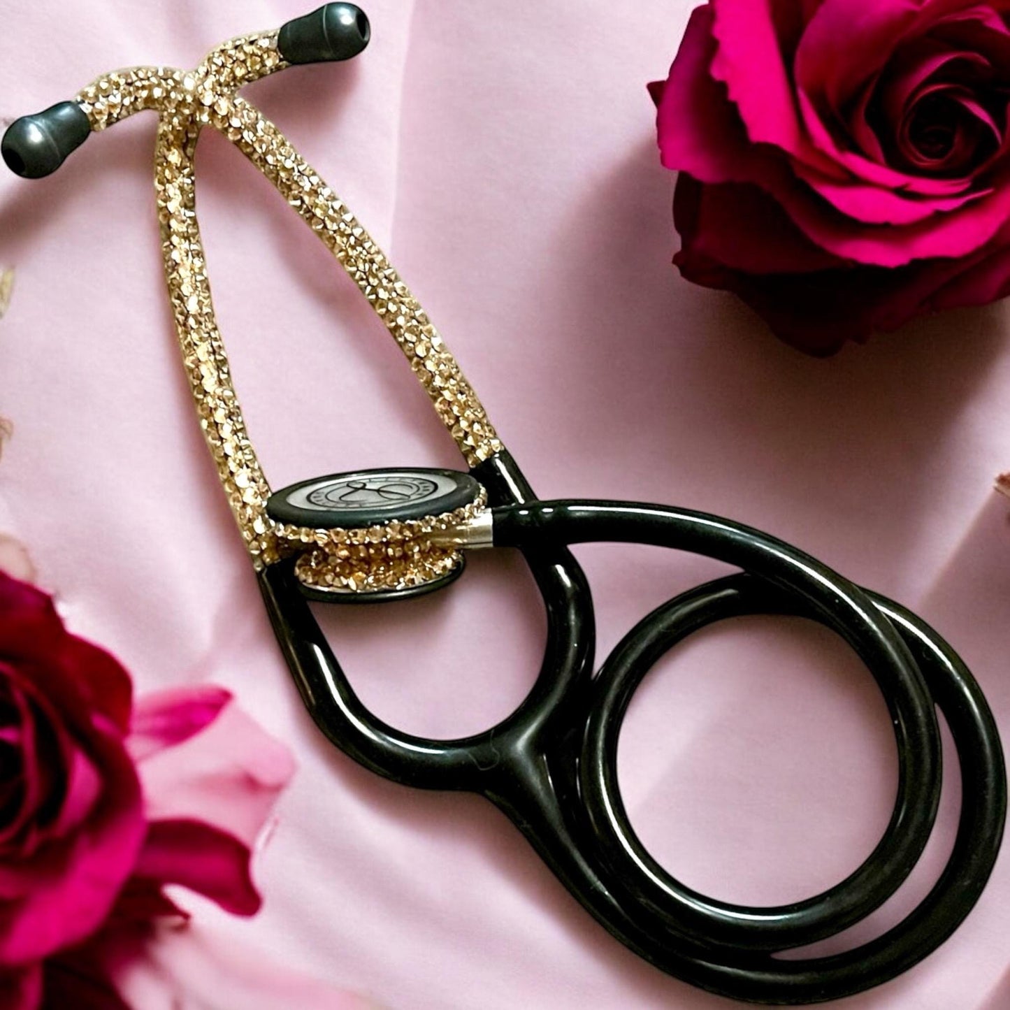 Essential Crown | Bling Stethoscope | Gold Rhinestone | Littmann | Glamorous | Elegant | Stethoscope Case | gift set