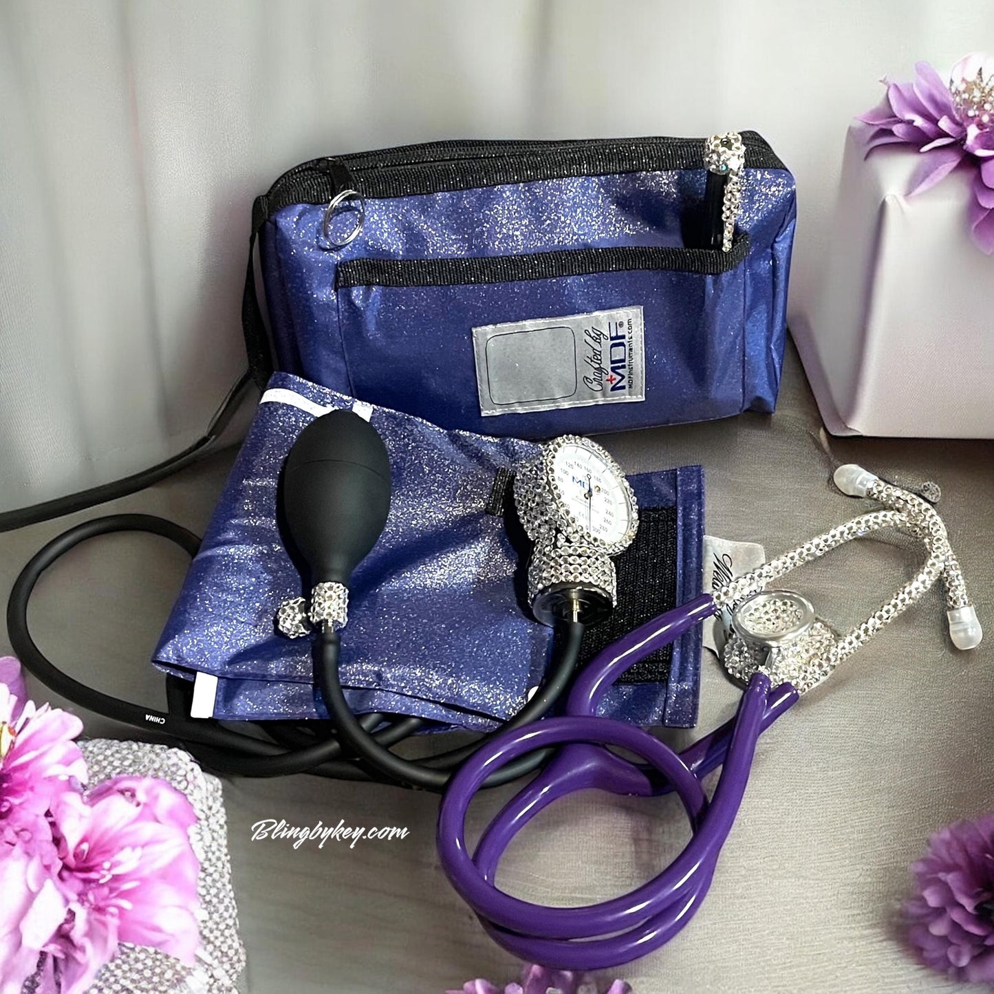 Bling Medical Gift Set: Crystal Stethoscope & Glitter BP Cuff