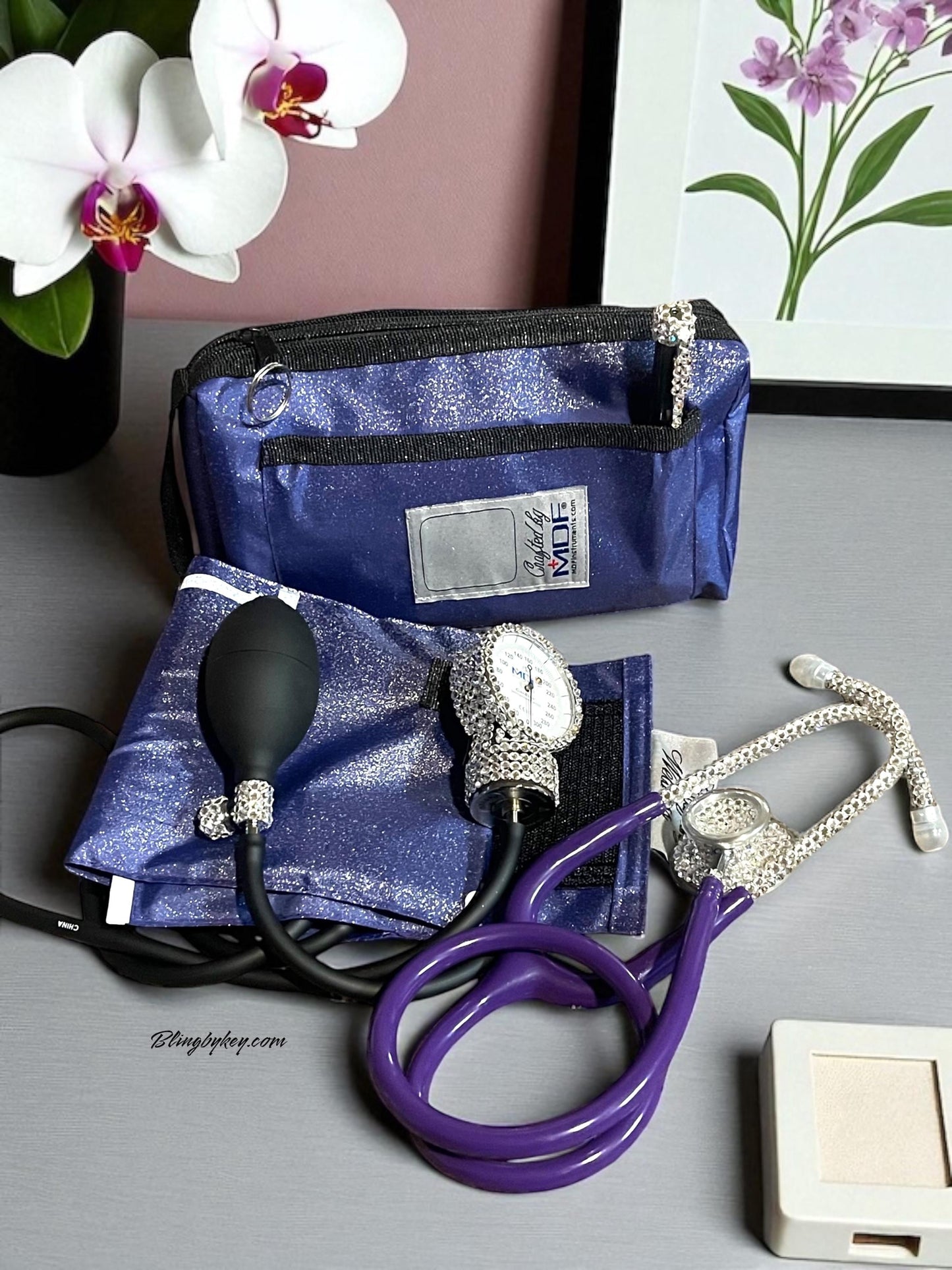 Bling Medical Gift Set: Crystal Stethoscope & Glitter BP Cuff