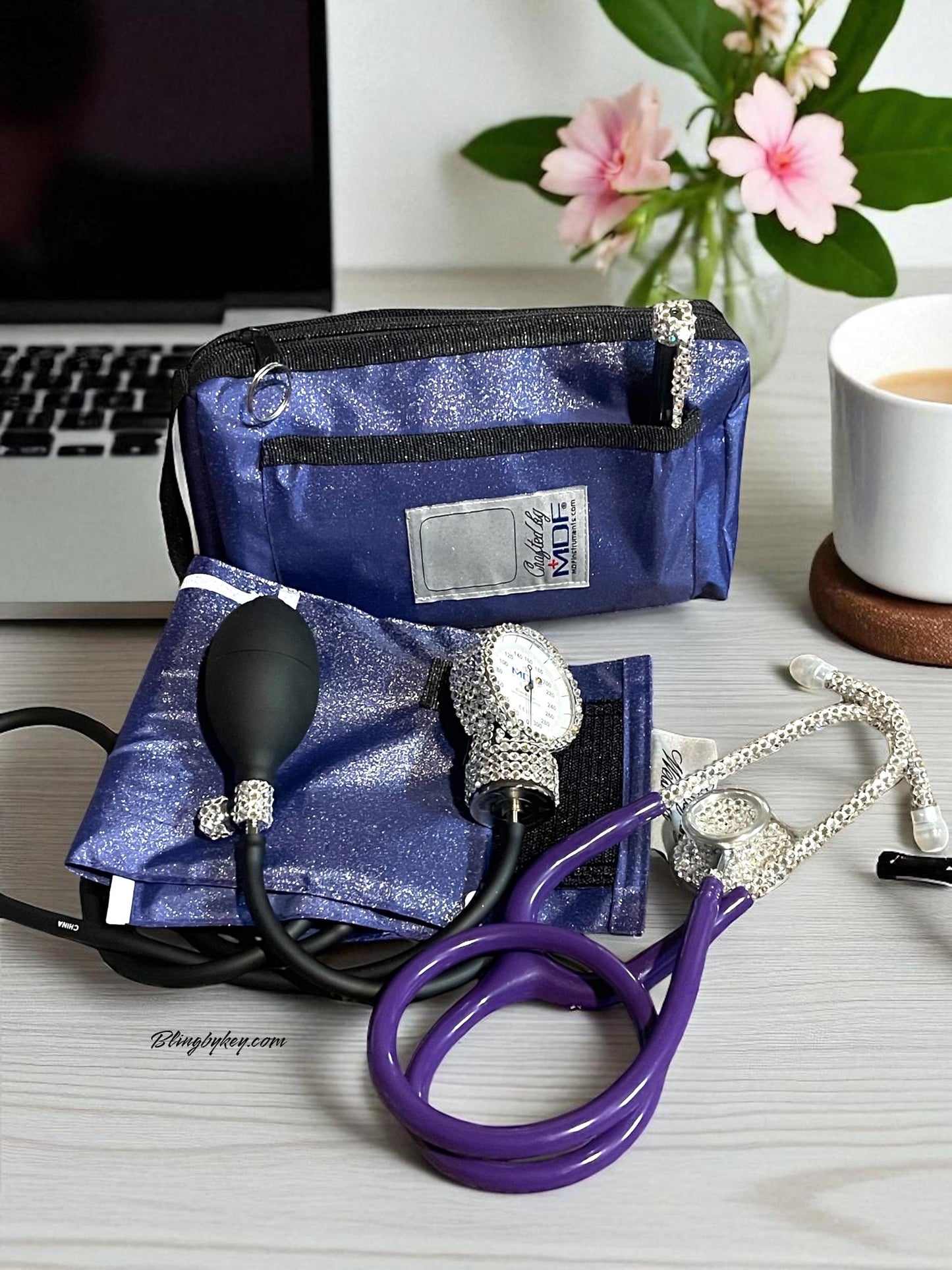 Bling Medical Gift Set: Crystal Stethoscope & Glitter BP Cuff