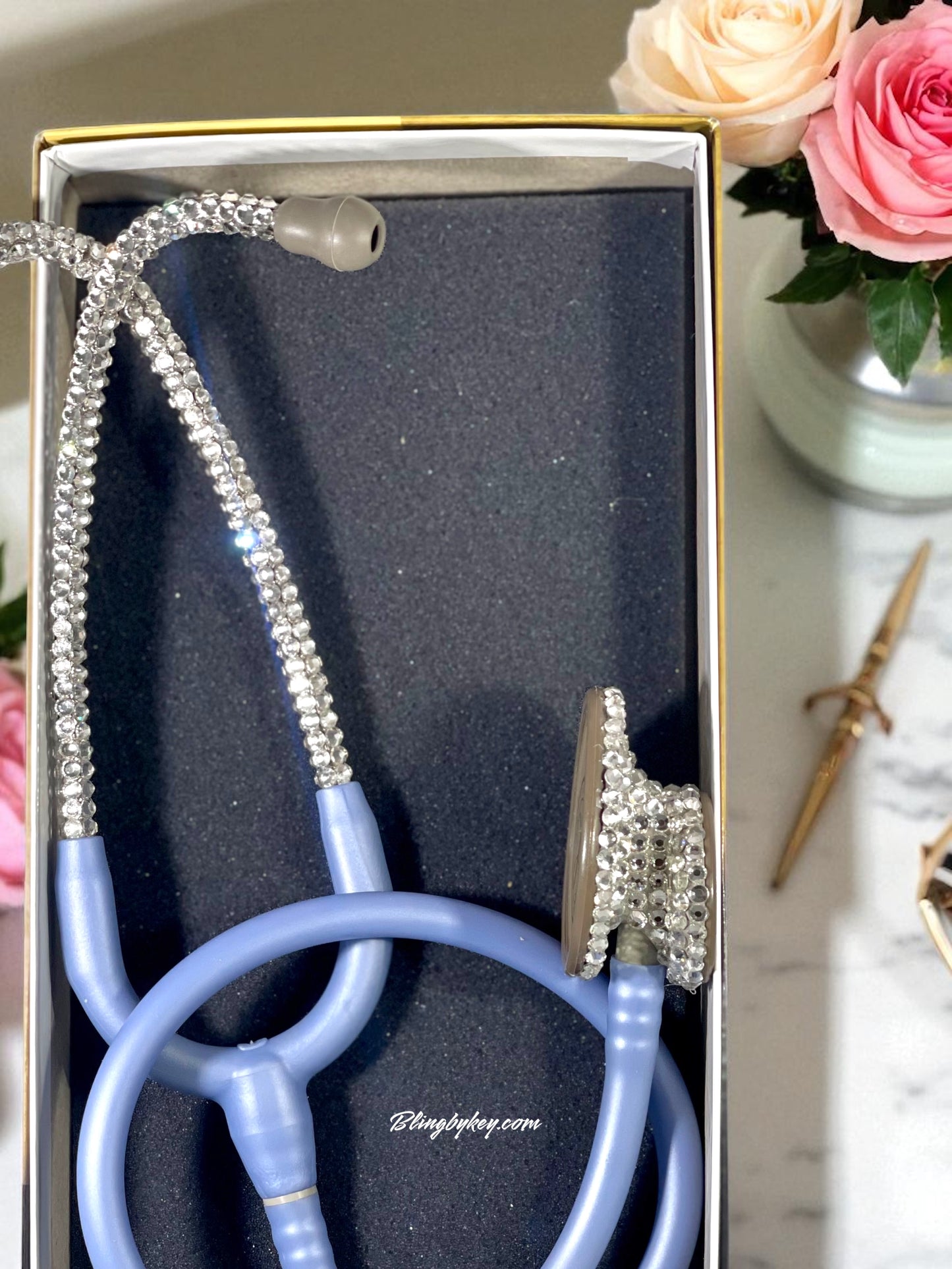 Littmann Lightweight II SE Ceil Blue Stethoscope with Custom Rhinestones | BlingByKey®