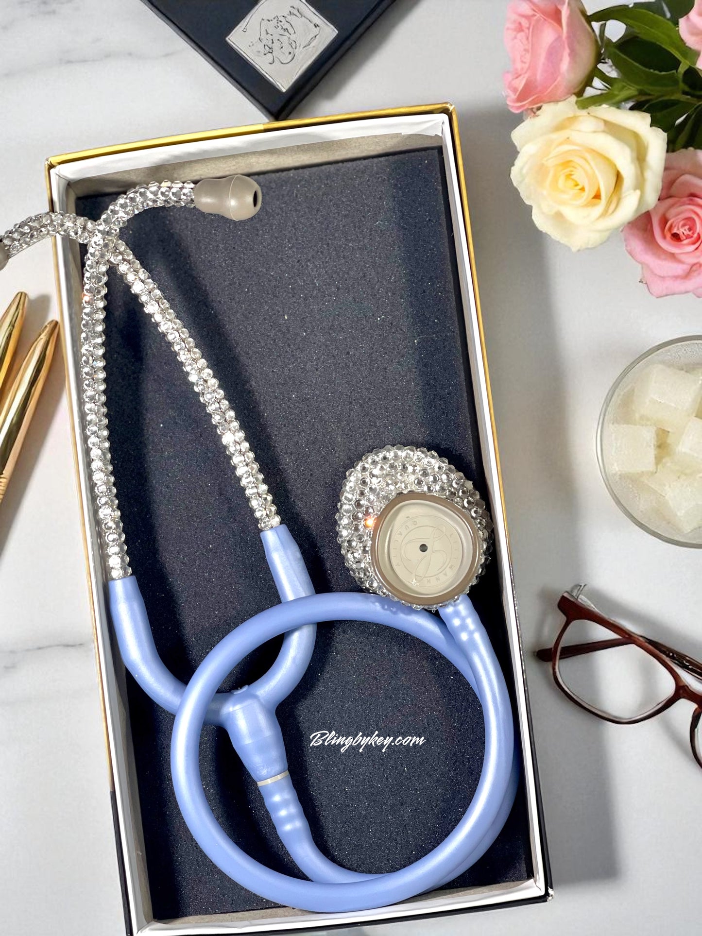 Littmann Lightweight II SE Ceil Blue Stethoscope with Custom Rhinestones | BlingByKey®