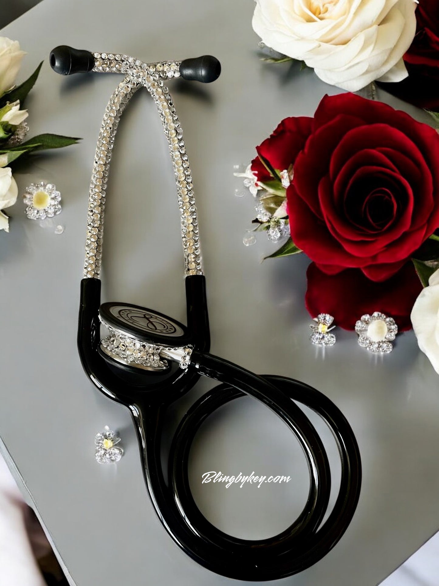 Littmann Classic III Black Stethoscope with Custom Rhinestones | BlingByKey®