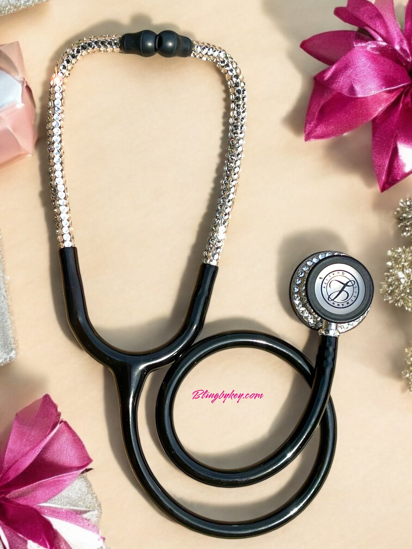 Littmann Classic III Black Stethoscope with Custom Rhinestones | BlingByKey®