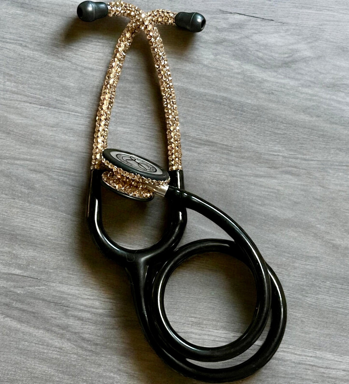 Littmann Classic III Black Stethoscope with Custom Gold Rhinestones | BlingByKey®