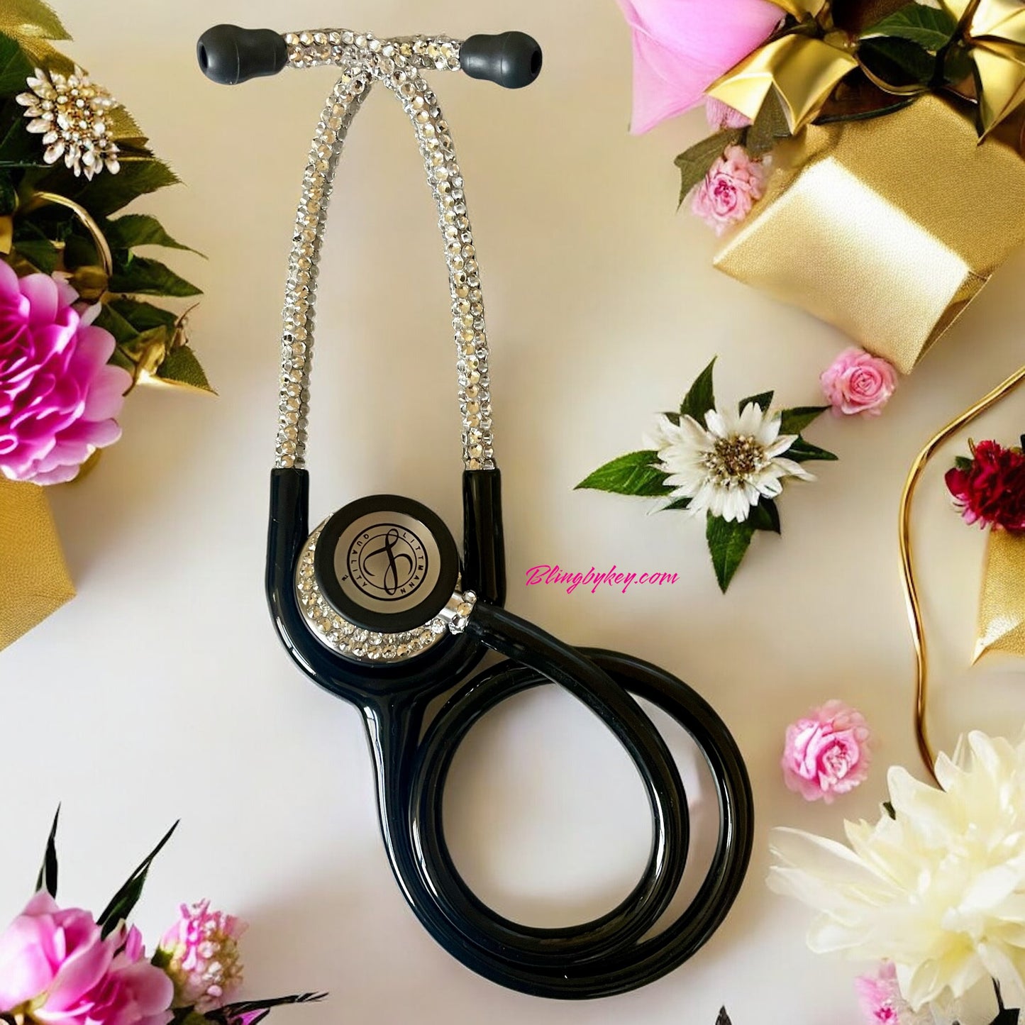Littmann Classic III Black Stethoscope with Custom Rhinestones | BlingByKey®
