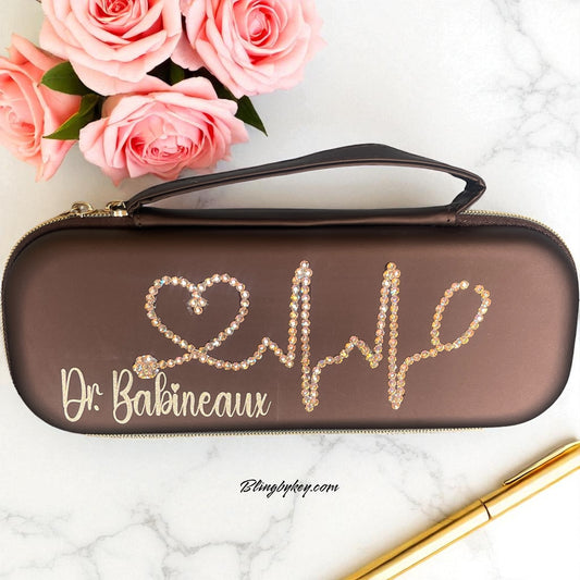 Bling Stethoscope Case – Personalized Protective Medical, Golden Iridescent Crystal