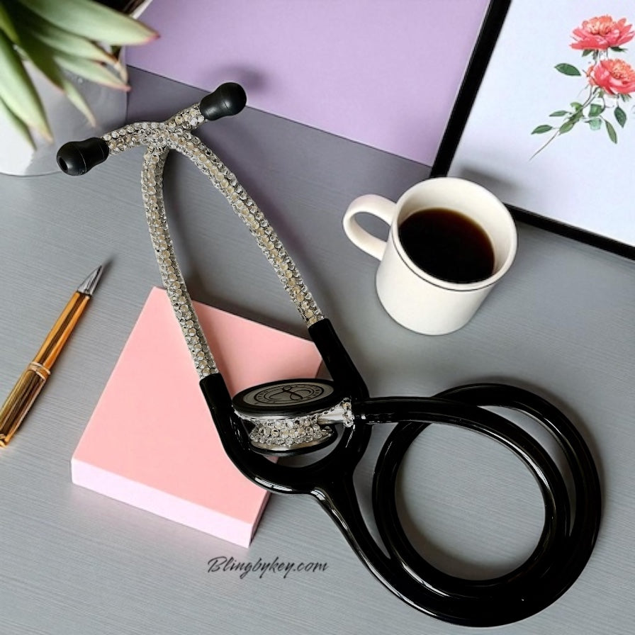 Littmann Classic III Black Stethoscope with Custom Rhinestones | BlingByKey®