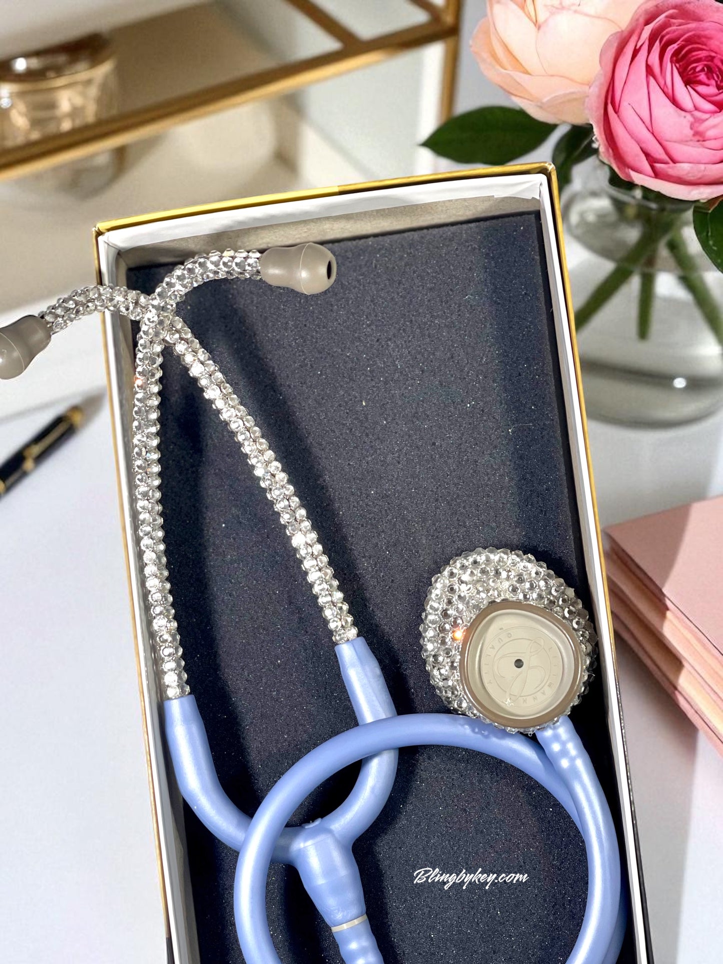 Littmann Lightweight II SE Ceil Blue Stethoscope with Custom Rhinestones | BlingByKey®
