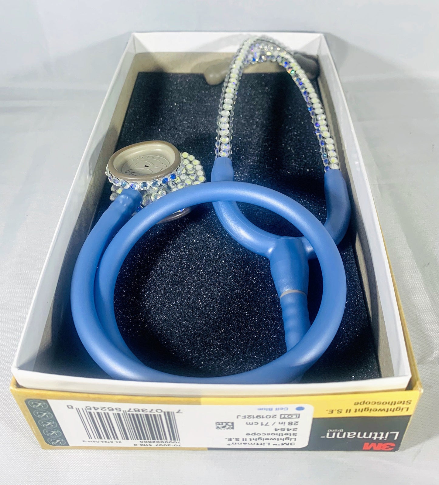 Ceil Blue Rhinestone Littmann Stethoscope, Luminous Mermaid Vibes, Ideal for Physical Assessment, Unique Healthcare Gift