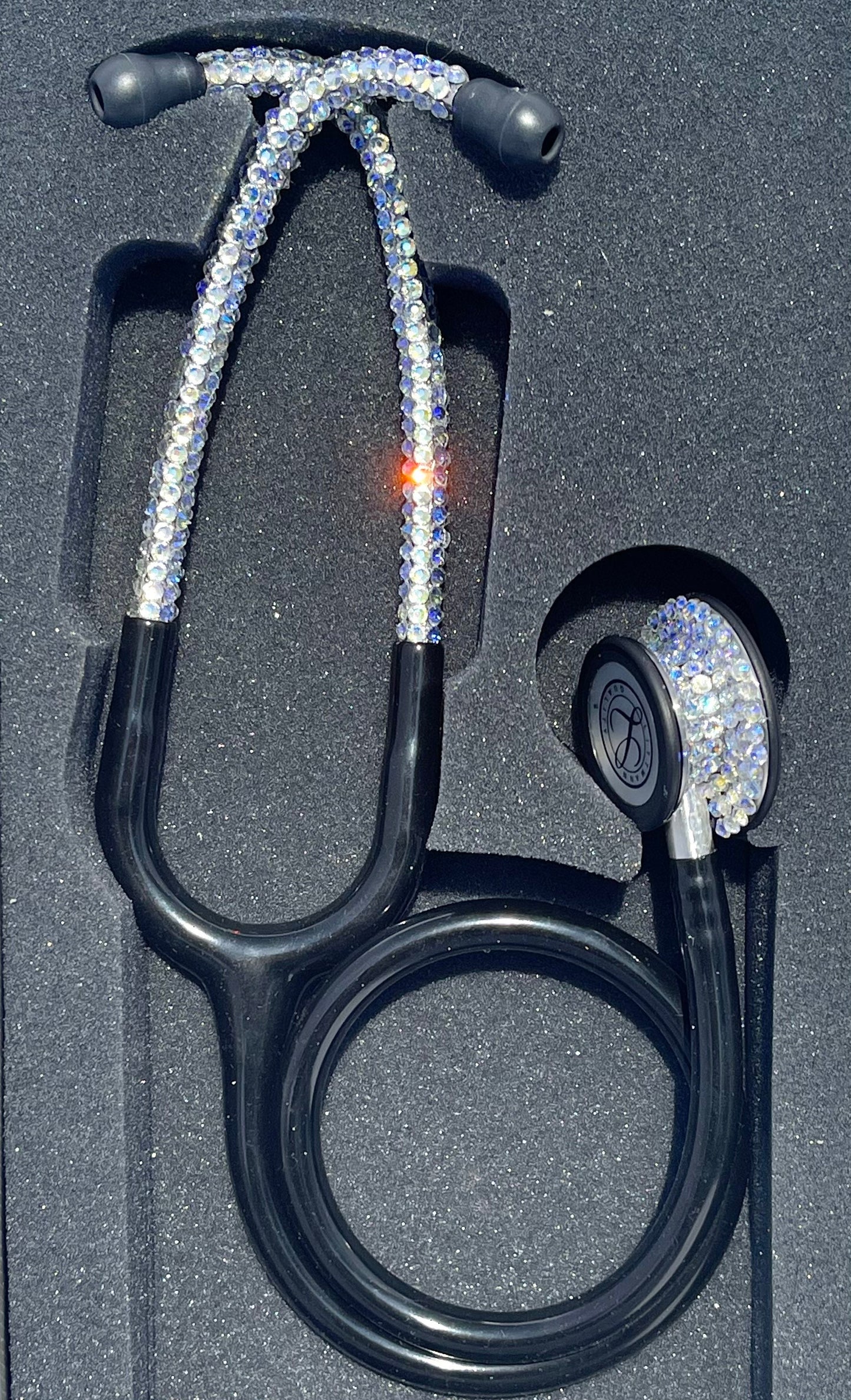 Blue Ghost Pearl | Bling Stethoscope | Iridescent Rhinestones | Littmann | Stethoscope Case | Bedazzle | Handmade Gift
