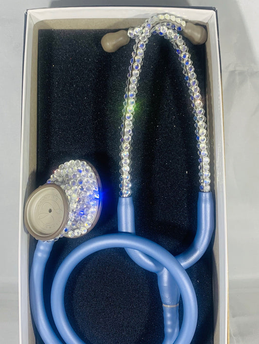 Ceil Blue Rhinestone Littmann Stethoscope, Luminous Mermaid Vibes, Ideal for Physical Assessment, Unique Healthcare Gift