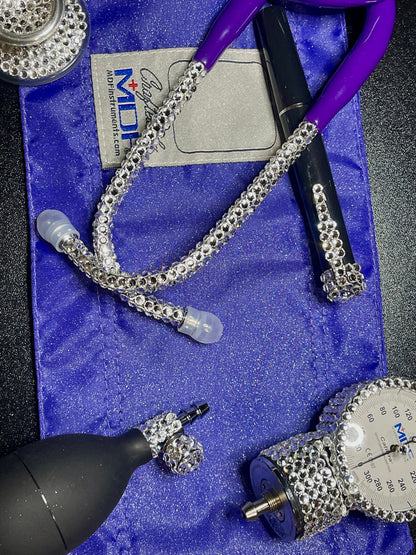 Bling Medical Gift Set, MDF Calibra Suite Kit with Maxima Crystals Stethoscope, Glitter Blood Pressure Cuff & Pen Light