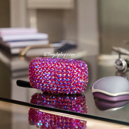 Bling Pulse Oximeter - Heart Rate & Oxygen Monitor, Rechargeable Cotton Candy Pink, AB Rhinestones, Perfect Wellness Gift