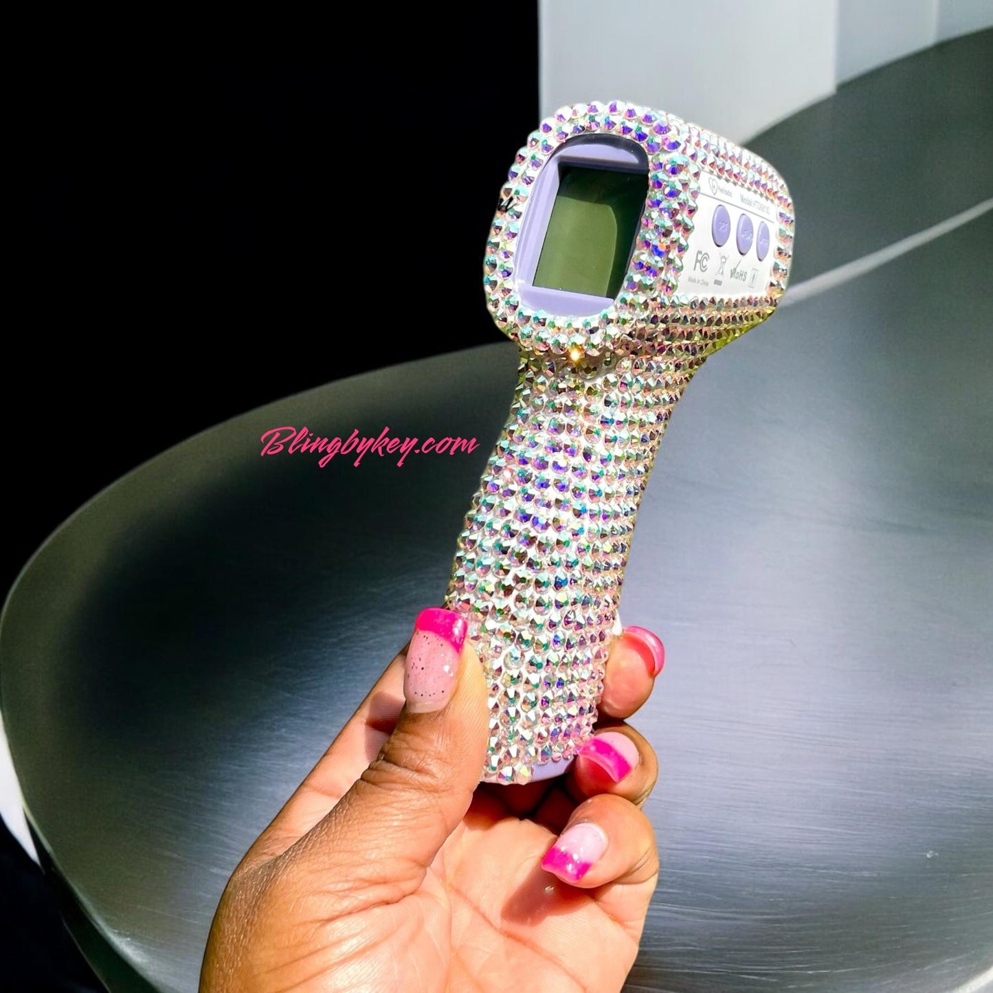 Bling Thermometer, Sparkling Crystal AB Design, Non-Contact Infrared for Home & Medical Professionals Gift