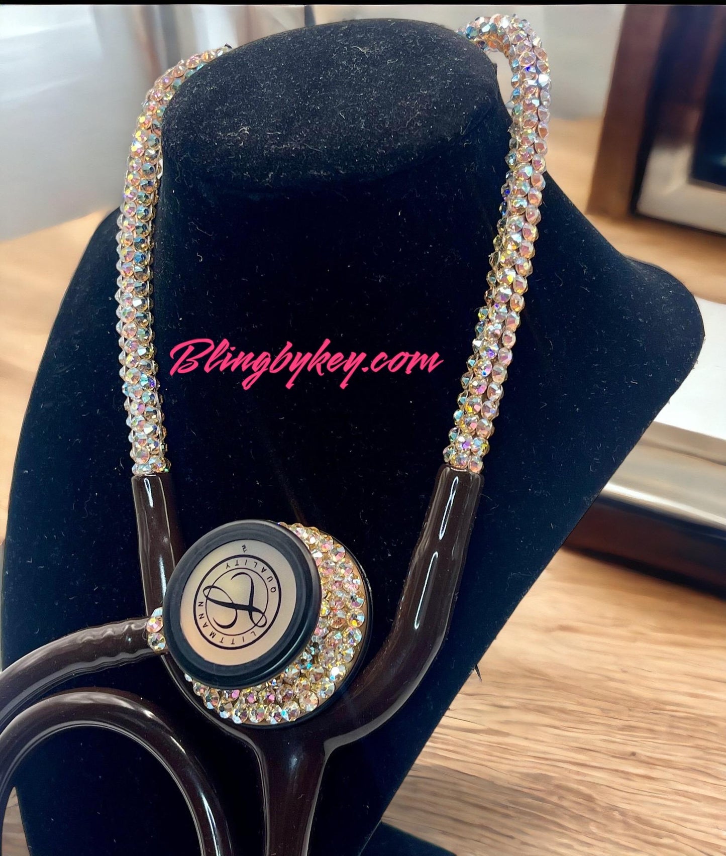 Chocolate Goddess Littmann Stethoscope, Elegant Bling Medical Device with Crystal Accents, Perfect Gift for Nurses & EMTs