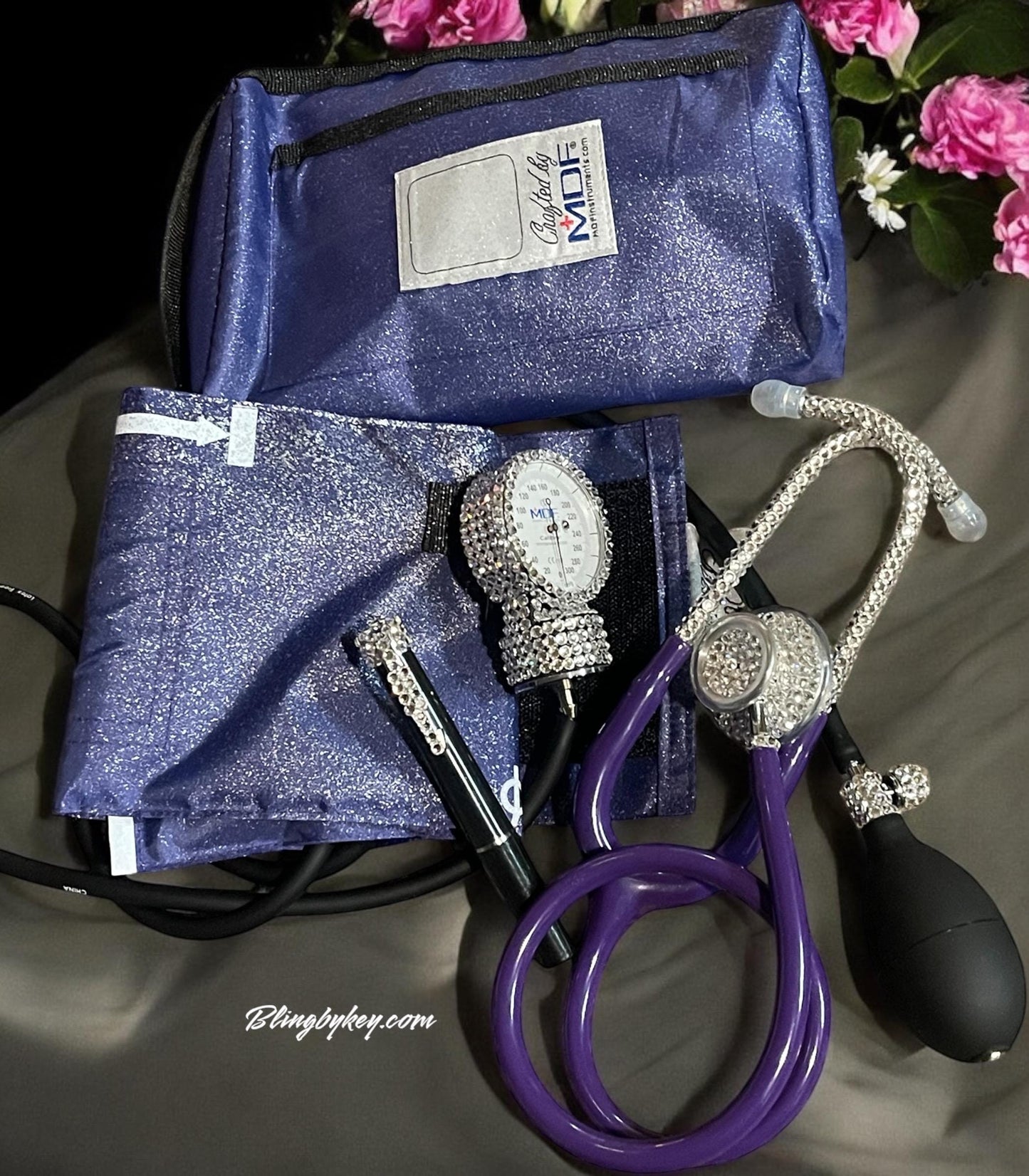 Bling Medical Gift Set: Crystal Stethoscope & Glitter BP Cuff