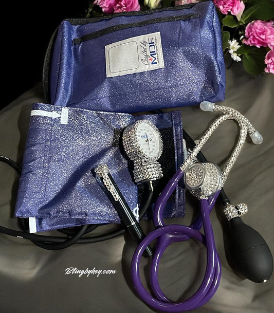Bling Medical Gift Set: Crystal Stethoscope & Glitter BP Cuff