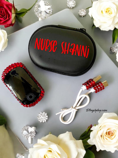 Bling Pulse Oximeter with Personalized Rhinestone Case | Nurse Gift | Healthcare Accessory | BlingByKey Medical Equipment