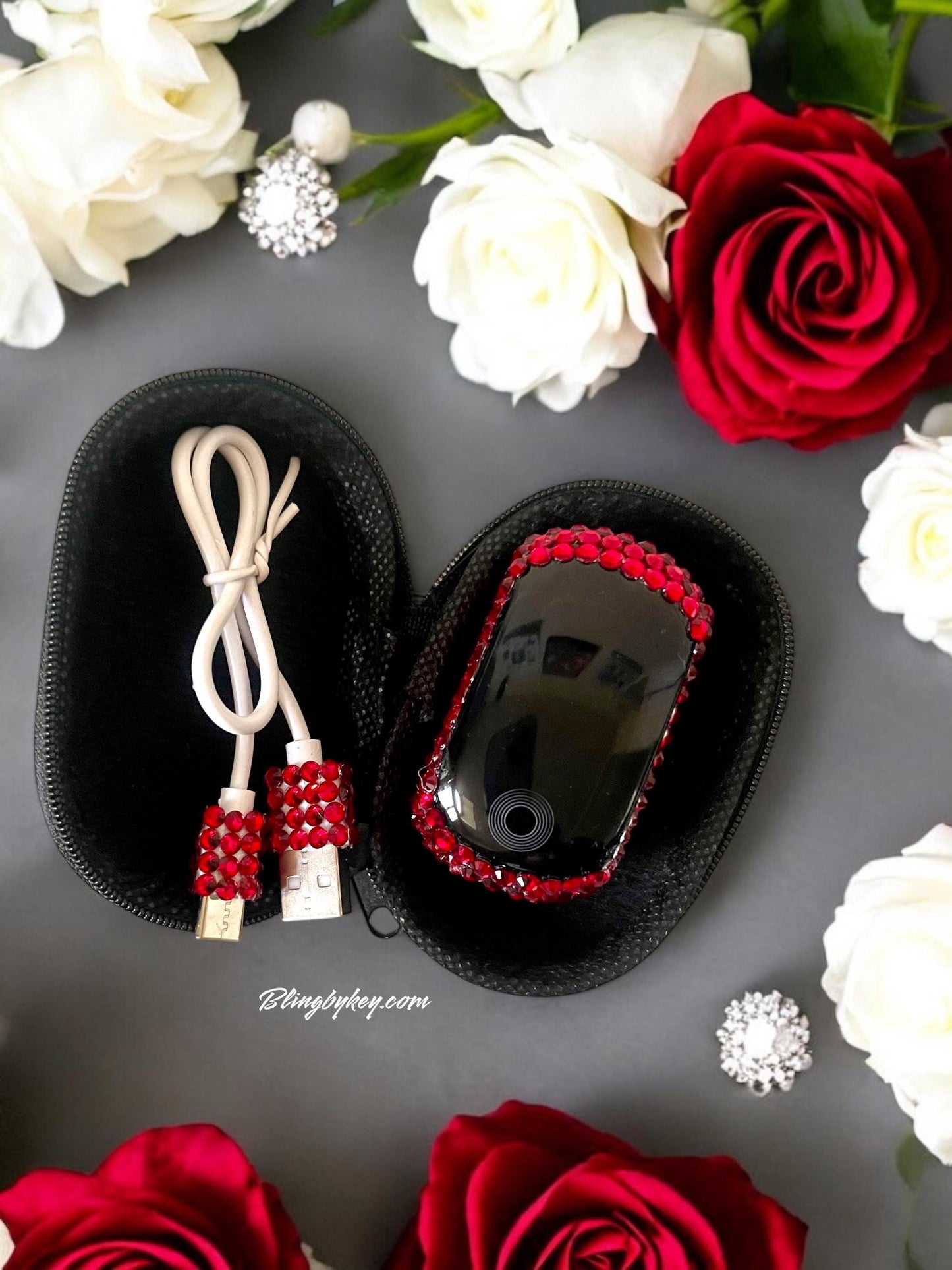 Bling Pulse Oximeter with Personalized Rhinestone Case | Nurse Gift | Healthcare Accessory | BlingByKey Medical Equipment