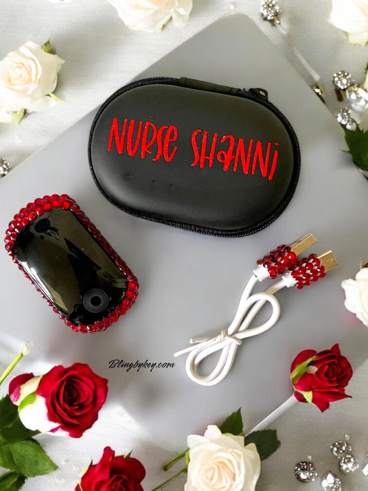 Bling Pulse Oximeter with Personalized Rhinestone Case | Nurse Gift | Healthcare Accessory | BlingByKey Medical Equipment