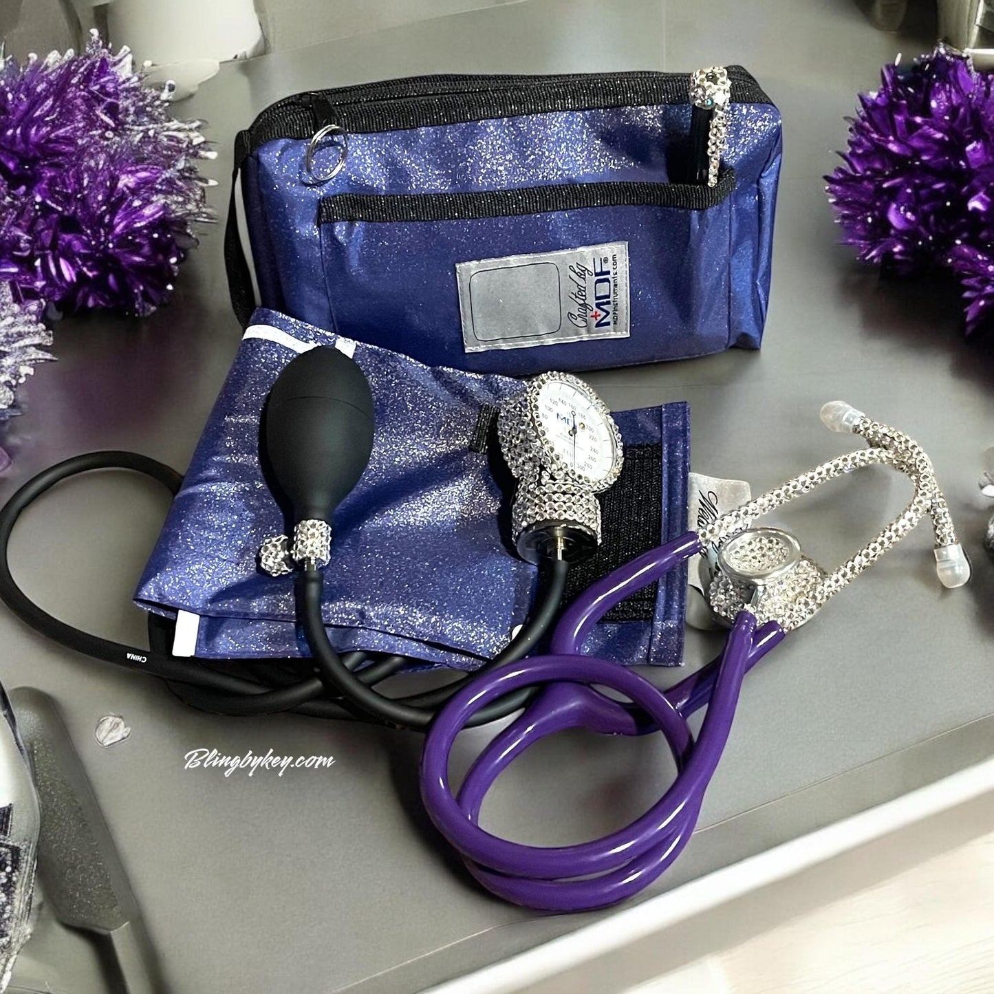 Bling Medical Gift Set: Crystal Stethoscope & Glitter BP Cuff