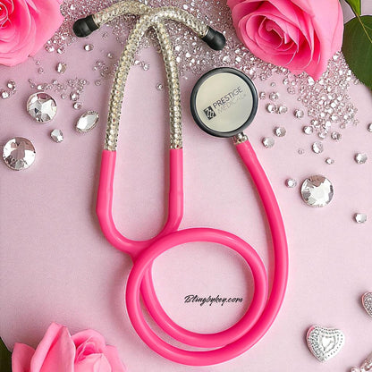 Bright Pink Medical Stethoscope: Barbie Vibes Sparkling Clear Rhinestone -Graduation Nurse Gift